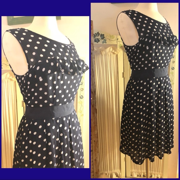 NWOT-SZ XL-TATIANA & NATOUCHI NAVY/WHITE DRESS - Picture 4 of 8